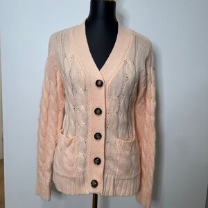 Women’s Peach Button-Up Cardigan sweater
